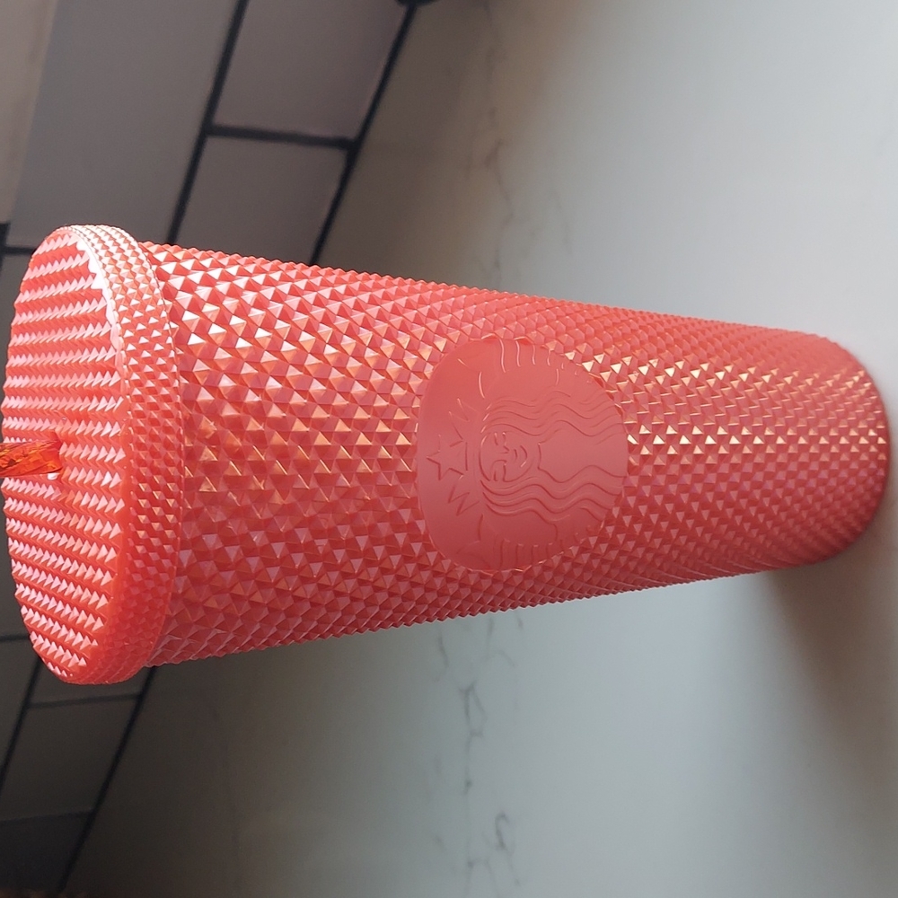 Starbucks Peach Orange Studded Tumbler Cold Cup Venti